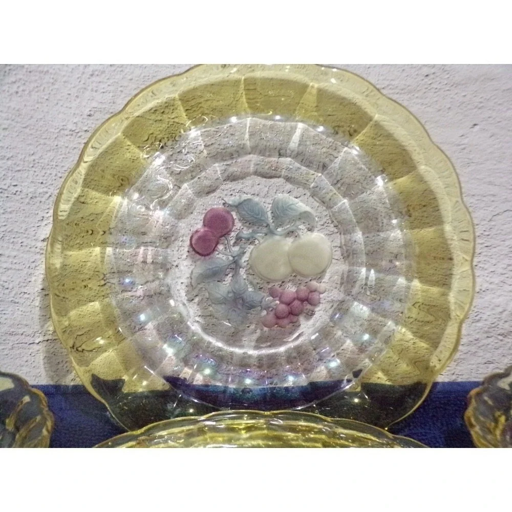 Della Robbia Yellow & Clear 4 Lunch Plates & 4‎ Dessert Bowls